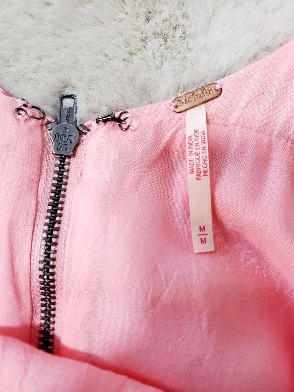 Free People Pink Floral Open Back Mini Dress Medium Resortwear Pockets - Picture 5 of 11